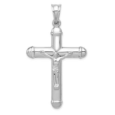 14K white gold crucifix pendant