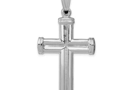 14K white gold crucifix pendant, further view