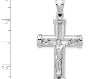 14K white gold crucifix pendant, another view