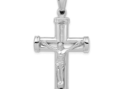 14K white gold crucifix pendant