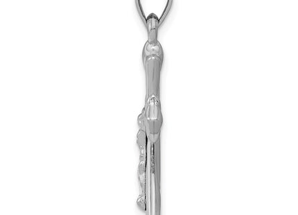 14K white gold crucifix pendant, alternate view