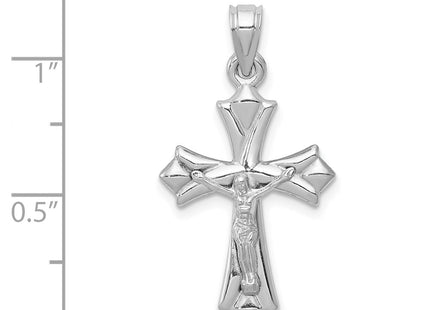 14K white gold crucifix pendant, another view