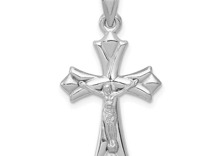 14K white gold crucifix pendant