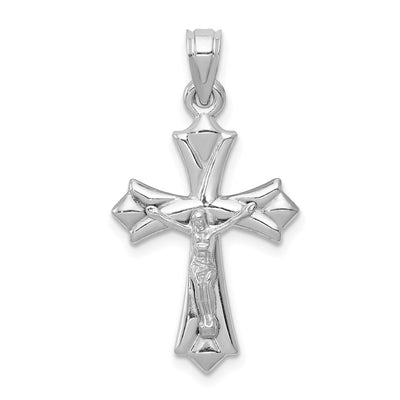 14K white gold crucifix pendant