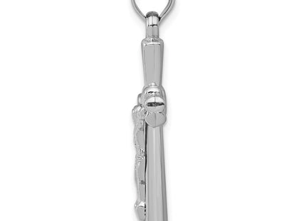 14K white gold crucifix pendant, alternate view