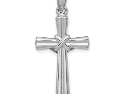 14K white gold crucifix pendant, further view