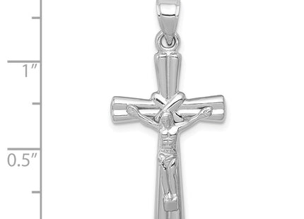 14K white gold crucifix pendant, another view
