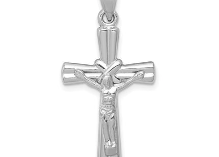 14K white gold crucifix pendant