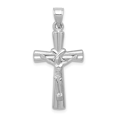 14K white gold crucifix pendant