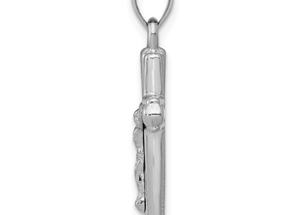 14K white gold crucifix pendant, alternate view