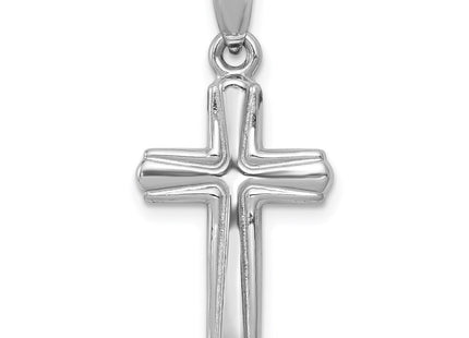 14K white gold crucifix pendant, further view