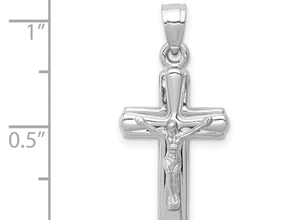 14K white gold crucifix pendant, another view
