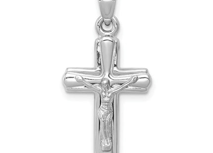 14K white gold crucifix pendant