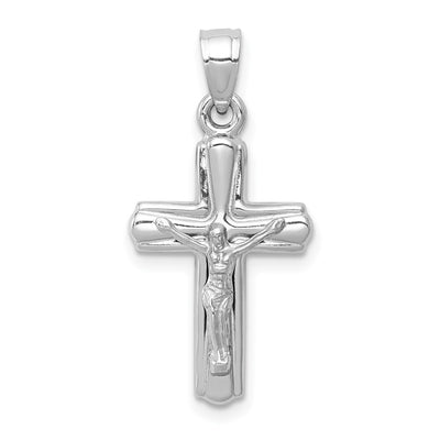 14K white gold crucifix pendant