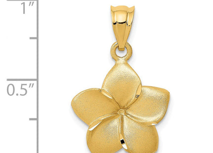 14k Plumeria Floral Charm Pendant (Style D331)