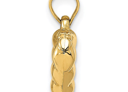 14K gold heart pendant, alternate view