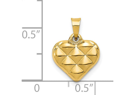 14K gold heart pendant, another view