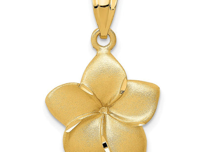 14k Plumeria Floral Charm Pendant (Style D331)