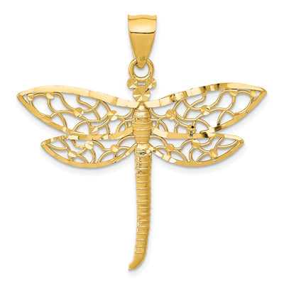 14K gold dragonfly pendant