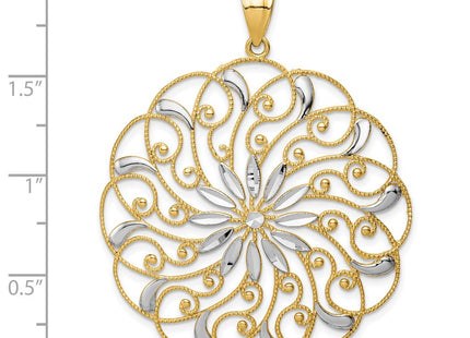 14k Yellow & Rhodium Pendants Style D3350 - Classique Jewelry Inc.
