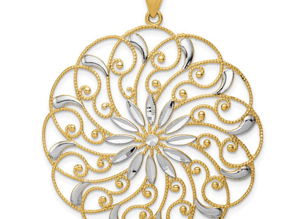 14k Yellow & Rhodium Pendants Style D3350 - Classique Jewelry Inc.