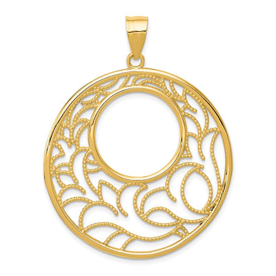 14K gold circle pendant