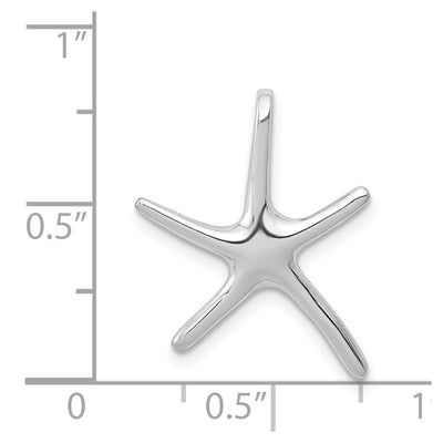 14K White Gold Starfish Chain Slide, 19.3 x 16mm