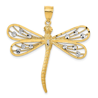 14K gold dragonfly pendant