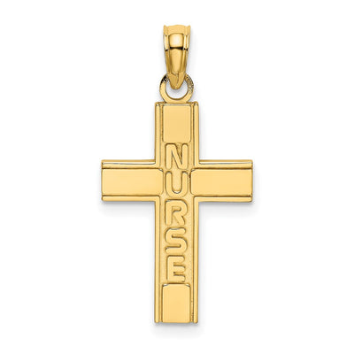 14K Nurse Cross Charm