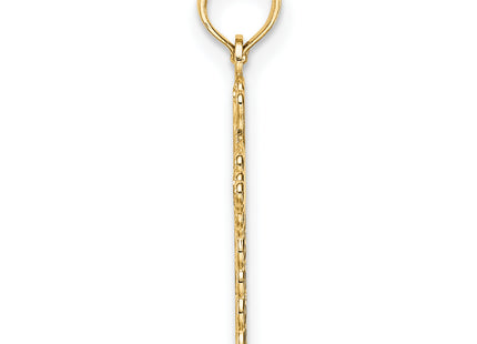 14k Budded Cross Charm, 22 x 12mm