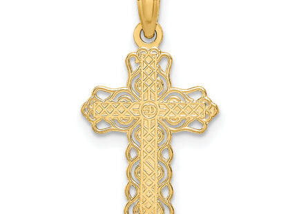 14k Budded Cross Charm, 22 x 12mm