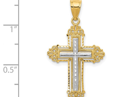 14K gold fleur de lis pendant, another view