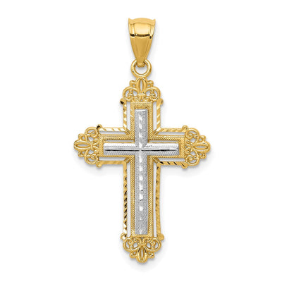 14K gold fleur de lis pendant