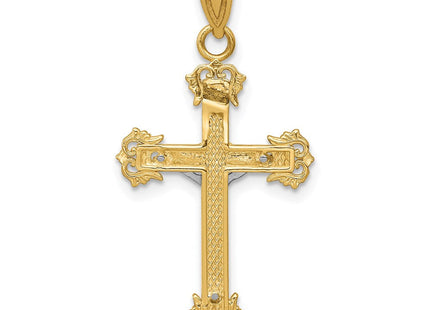 14k Two-tone Diamond Cut Crucifix Pendant (Style D3636)