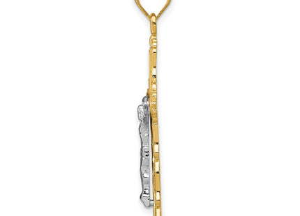 14K gold crucifix pendant, alternate view