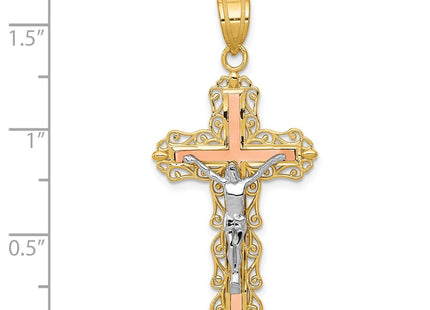 14K gold crucifix pendant, another view