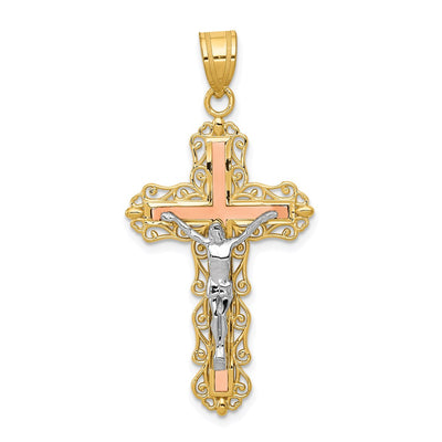 14K gold crucifix pendant