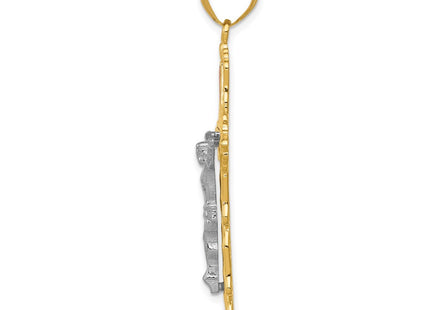 14K gold crucifix pendant, alternate view