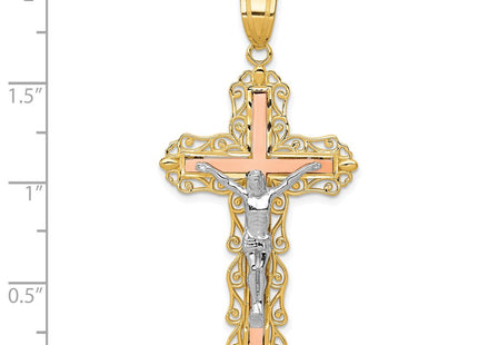 14K gold crucifix pendant, another view