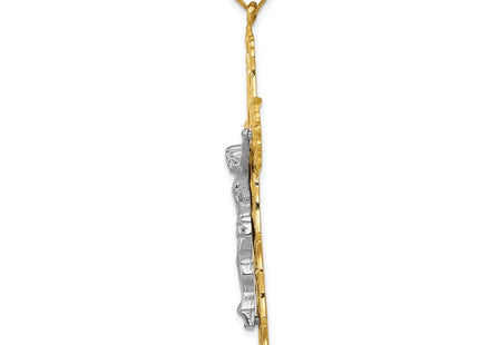 14K gold crucifix pendant, alternate view