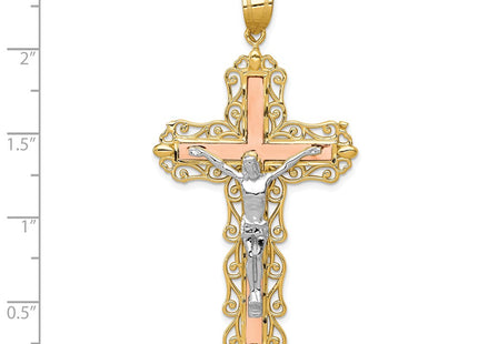 14K gold crucifix pendant, another view