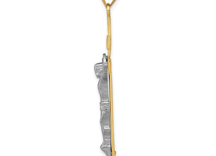 14k Two-tone INRI Crucifix Pendant (Style D3666)