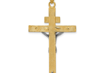 14k Two-tone INRI Crucifix Pendant (Style D3666)
