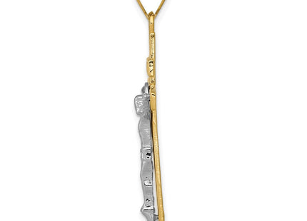 14k Two-tone INRI Crucifix Pendant (Style D3667)