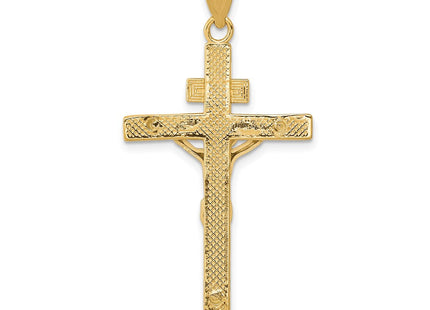 14k Two-tone INRI Crucifix Pendant (Style D3667)