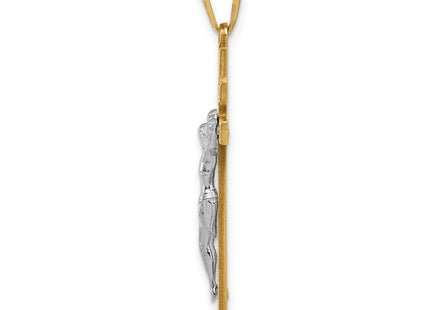 14k Two-tone INRI Crucifix Pendant (Style D3668)