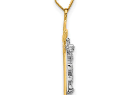14k Two-tone INRI Crucifix Pendant (Style D3669)