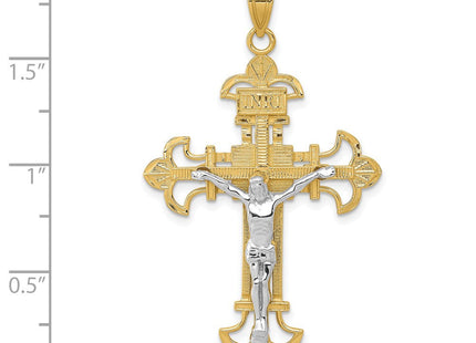 14k Two-tone INRI Crucifix Pendant (Style D3672)