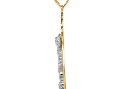 14k Two-tone Diamond Cut Crucifix Pendant (Style D3686)