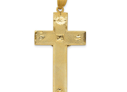 14k Two-tone Diamond Cut Crucifix Pendant (Style D3686)
